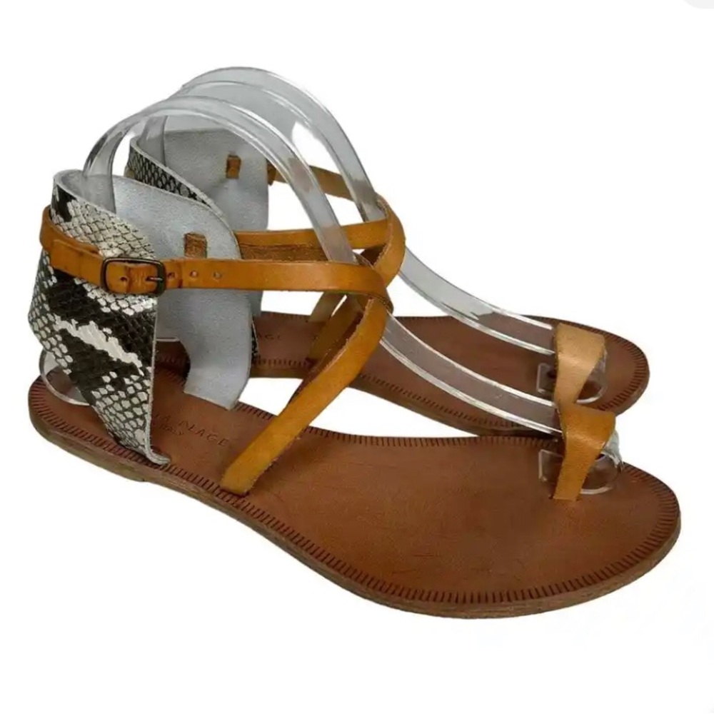 Joie A La Plage Snake Leather Ankle Sandals (39.5)